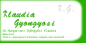 klaudia gyongyosi business card